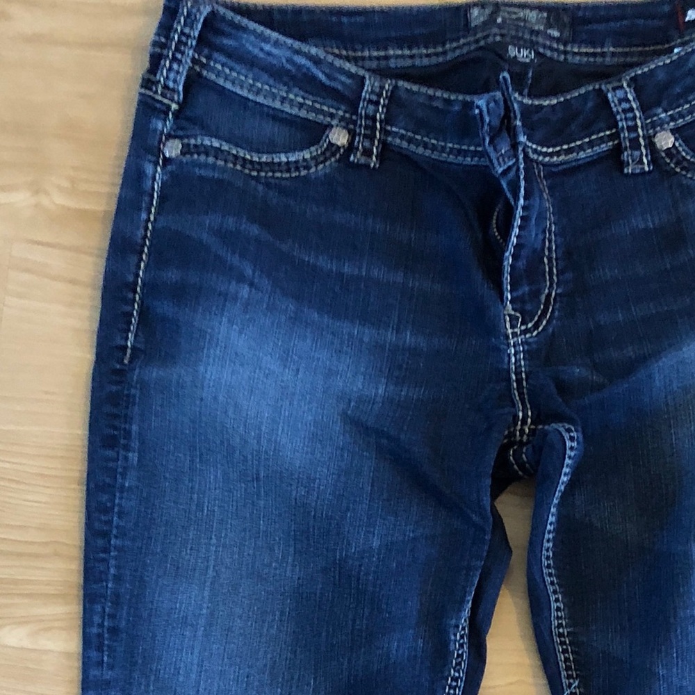 Suki Mid Super Skinny Silver Jeans Size 34